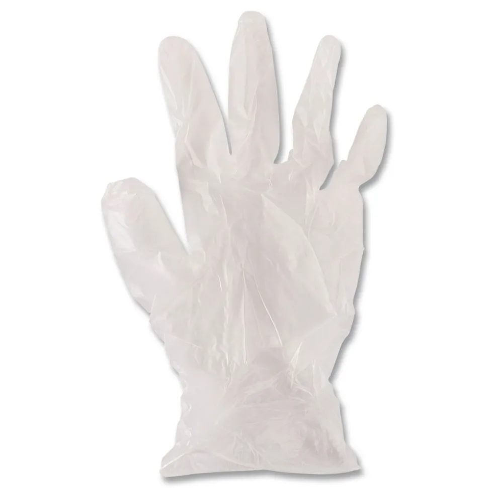 Boardwalk 2.6 mil 9.5 in. Long Powder-Free General Purpose Vinyl Gloves - Large, Clear (100/Box, 10 Boxes/Carton)