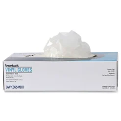 Boardwalk 2.6 mil 13 in. Long Powder-Free General Purpose Vinyl Gloves - Medium, Clear (100/Box)