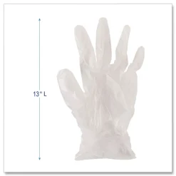 Boardwalk 2.6 mil 13 in. Long Powder-Free General Purpose Vinyl Gloves - Medium, Clear (100/Box)