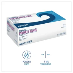 Boardwalk 4 mil 9.5 in. Long Powder-Free Synthetic Vinyl Gloves - Small, Beige (100/Box)