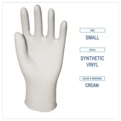 Boardwalk 4 mil 9.5 in. Long Powder-Free Synthetic Vinyl Gloves - Small, Beige (100/Box)