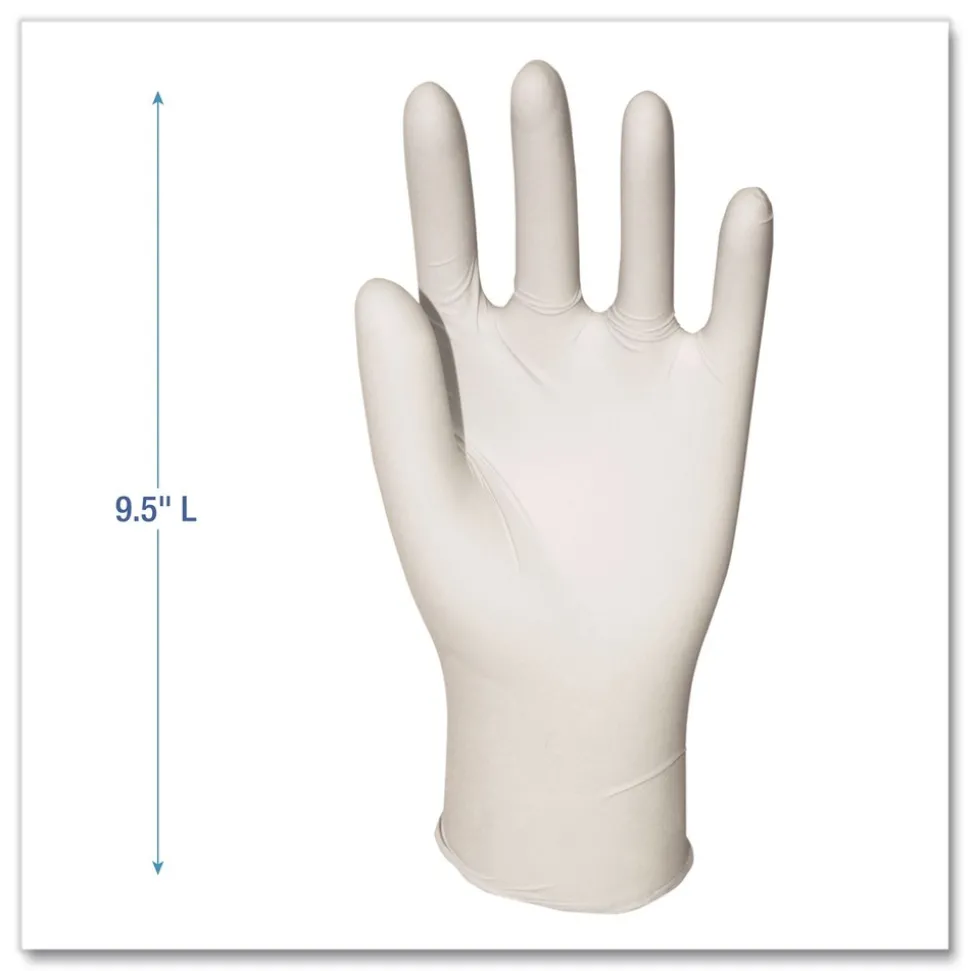 Boardwalk 4 mil 9.5 in. Long Powder-Free Synthetic Vinyl Gloves - Large, Cream (100/Box, 10 Boxes/Carton)