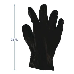 Boardwalk 4.4 mil Disposable General-Purpose Powder-Free Nitrile Gloves - Large, Black (100/Box)