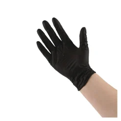 Boardwalk 4.4 mil Disposable General-Purpose Powder-Free Nitrile Gloves - Large, Black (100/Box)