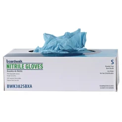 Boardwalk 5 mil. Disposable Examination Nitrile Gloves - Small, Blue (100/Box)