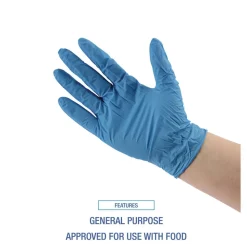Boardwalk 5 mil. Disposable Powder-Free Nitrile Gloves - Medium, Blue (100/Box)