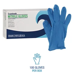 Boardwalk 5 mil Disposable Powder-Free Nitrile Gloves - Small, Blue (1000/Carton)