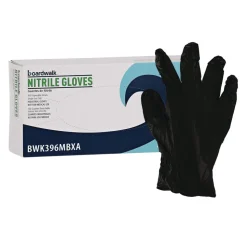 Boardwalk 4.4 mil General Purpose Powder-Free Disposable Nitrile Gloves - Medium, Black (100/Box)