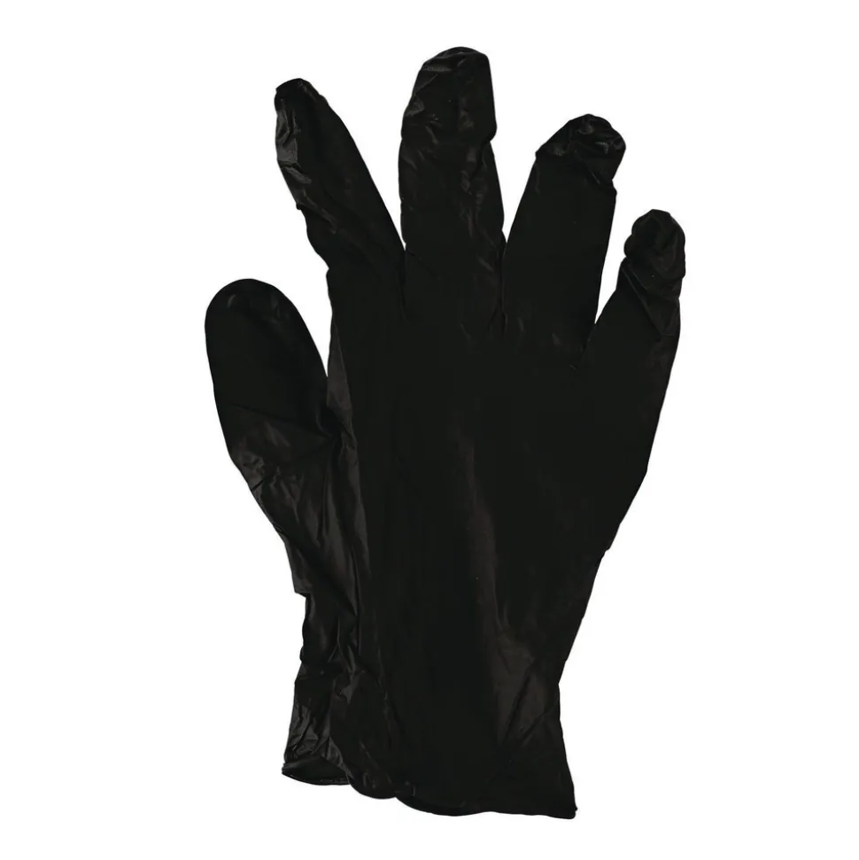 Boardwalk 4.4 mil General Purpose Powder-Free Disposable Nitrile Gloves - Medium, Black (100/Box)