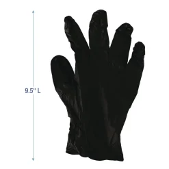 Boardwalk 4.4 mil General Purpose Powder-Free Disposable Nitrile Gloves - Medium, Black (100/Box)
