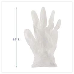 Boardwalk 3.6 mil Thick 9.5 in. Long Powder-Free Exam Vinyl Gloves - Medium, Clear (100/Box, 10 Boxes/Carton)