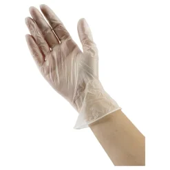 Boardwalk 3.6 mil Thick 9.5 in. Long Powder-Free Exam Vinyl Gloves - Medium, Clear (100/Box, 10 Boxes/Carton)