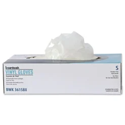 Boardwalk 3.6 mil Thick 9.5 in. Long Powder-Free Exam Vinyl Gloves - Large, Clear (100/Box, 10 Boxes/Carton)
