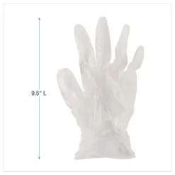 Boardwalk 3.6 mil Thick 9.5 in. Long Powder-Free Exam Vinyl Gloves - Large, Clear (100/Box, 10 Boxes/Carton)