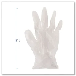Boardwalk 2.6 mil Thick 13 in. Long Powder-Free General Purpose Vinyl Gloves - Large, Clear (100/Box)