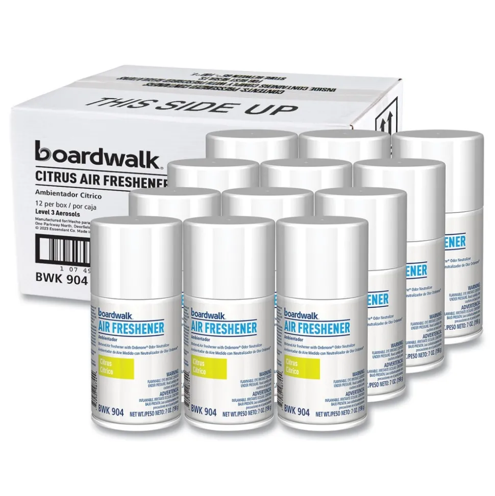 Boardwalk 5.3 oz. Aerosol Spray Metered Air Freshener Refills - Citrus Sunrise (12/Carton)