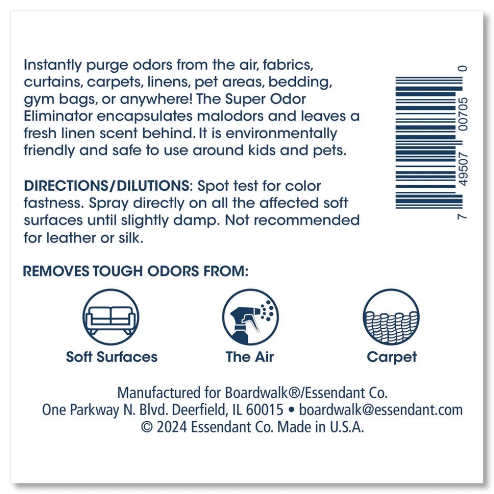 Boardwalk 32 oz. Bottle Fabric and Carpet Deodorizer - Fresh Scent (6/Carton)