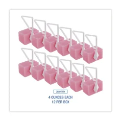 Boardwalk 4 oz. Cherry Scent Toilet Bowl Para Deodorizer Block - Pink (12/Box)