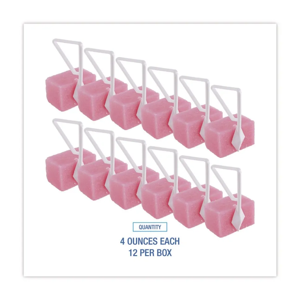 Boardwalk 4 oz. Cherry Scent Toilet Bowl Para Deodorizer Block - Pink (12/Box)