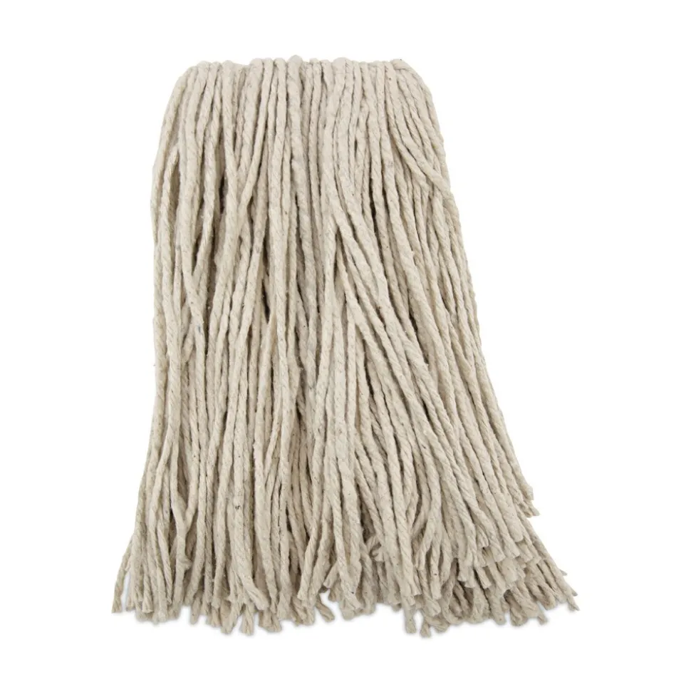 Boardwalk 16 oz. Cotton Premium Cut-End Wet Mop Heads - White (12/Carton)