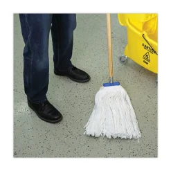 Boardwalk 24 oz. Cut-End Lie-Flat Rayon Wet Mop Head - White (12/Carton)