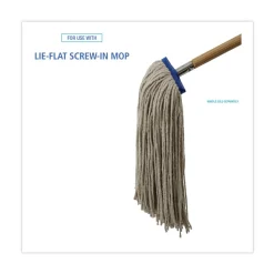 Boardwalk 24 oz. Cut-End Lie-Flat Cotton Wet Mop Head - White
