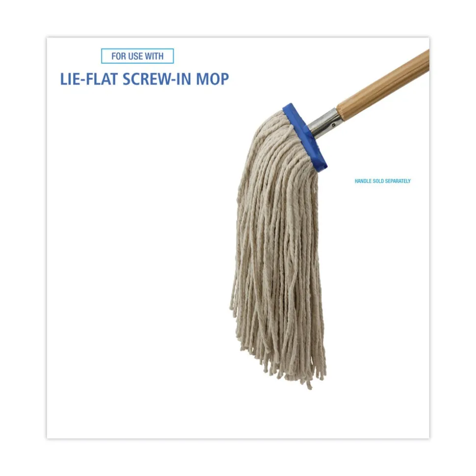 Boardwalk 16 oz. Cut-End Lie-Flat Cotton Wet Mop Head - White (12/Carton)