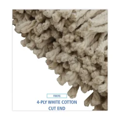Boardwalk 16 oz. Cut-End Lie-Flat Cotton Wet Mop Head - White (12/Carton)
