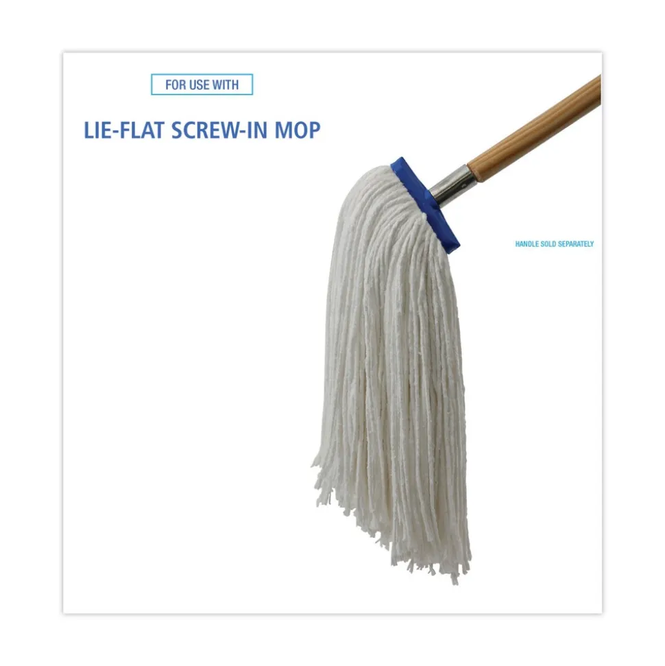 Boardwalk 16 oz. Cut-End Lie-Flat Rayon Wet Mop Head - White (12/Carton)
