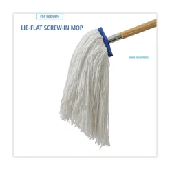 Boardwalk 20 oz. Economical Lie-Flat Rayon Fiber Mop Head - White (12/Carton)