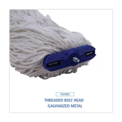 Boardwalk 20 oz. Economical Lie-Flat Rayon Fiber Mop Head - White (12/Carton)