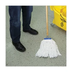 Boardwalk 20 oz. Economical Lie-Flat Rayon Fiber Mop Head - White (12/Carton)