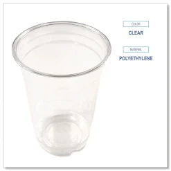 Boardwalk 14 oz. PET Cups - Clear (50/Bag, 20 Bags/Carton)