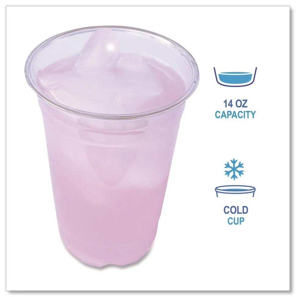 Boardwalk 14 oz. PET Cups - Clear (50/Bag, 20 Bags/Carton)