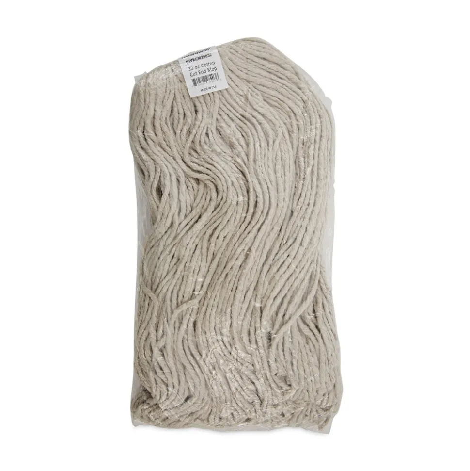 Boardwalk 32 oz. 4-Ply Cut-End Cotton Mop Head - White (12/Carton)