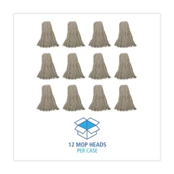 Boardwalk 32 oz. 4-Ply Cut-End Cotton Mop Head - White (12/Carton)