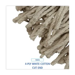 Boardwalk 32 oz. 4-Ply Cut-End Cotton Mop Head - White (12/Carton)