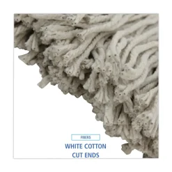 Boardwalk 20 oz. Premium Cut-End Cotton Wet Mop Heads - White (12/Carton)