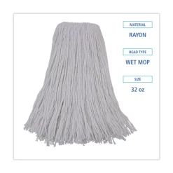 Boardwalk 32 oz. Rayon Fiber Premium Standard Head - White (12/Carton)