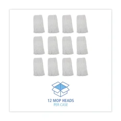 Boardwalk 20 oz. Rayon Premium Cut-End Wet Mop Heads - White (12/Carton)