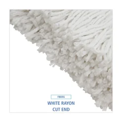 Boardwalk 20 oz. Rayon Premium Cut-End Wet Mop Heads - White (12/Carton)