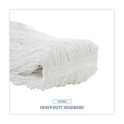 Boardwalk 20 oz. Rayon Premium Cut-End Wet Mop Heads - White (12/Carton)