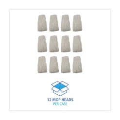 Boardwalk 24 oz. Rayon Premium Cut-End Wet Mop Heads - White (12/Carton)