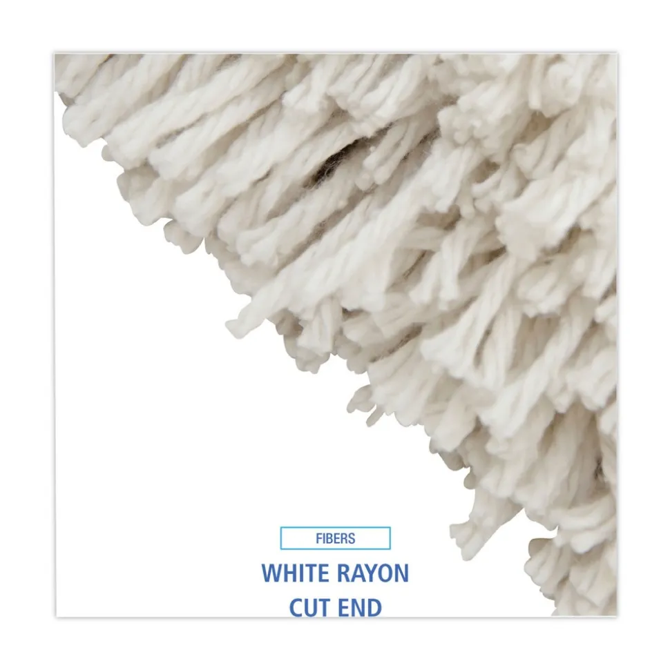 Boardwalk 24 oz. Rayon Premium Cut-End Wet Mop Heads - White (12/Carton)