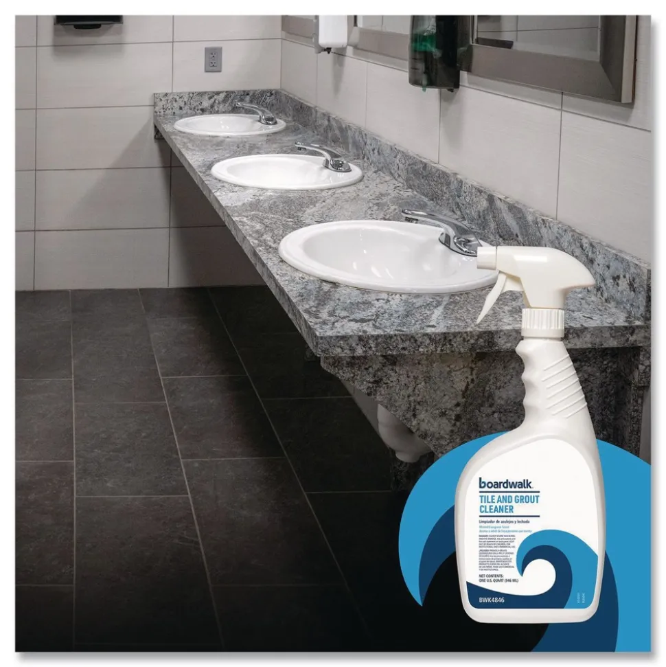 Boardwalk 32 oz Tile and Grout Cleaner - Minted Evergreen Scent (12/Carton)