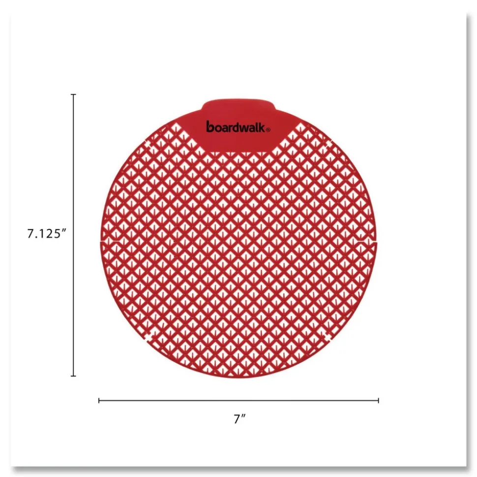 Boardwalk 1.8 oz. Urinal Screen - Cherry Scent, Red (1-Dozen)