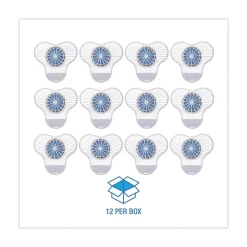 Boardwalk 3.25 oz. Urinal Screen with Non-Para Deodorizer Block - Green Apple Scent, Blue/White (12/Box)