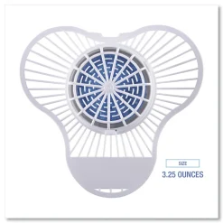 Boardwalk 3.25 oz. Urinal Screen with Non-Para Deodorizer Block - Green Apple Scent, Blue/White (12/Box)