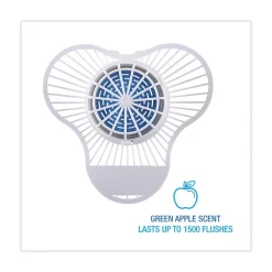 Boardwalk 3.25 oz. Urinal Screen with Non-Para Deodorizer Block - Green Apple Scent, Blue/White (12/Box)