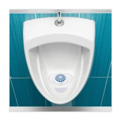 Boardwalk 3.25 oz. Urinal Screen with Non-Para Deodorizer Block - Green Apple Scent, Blue/White (12/Box)